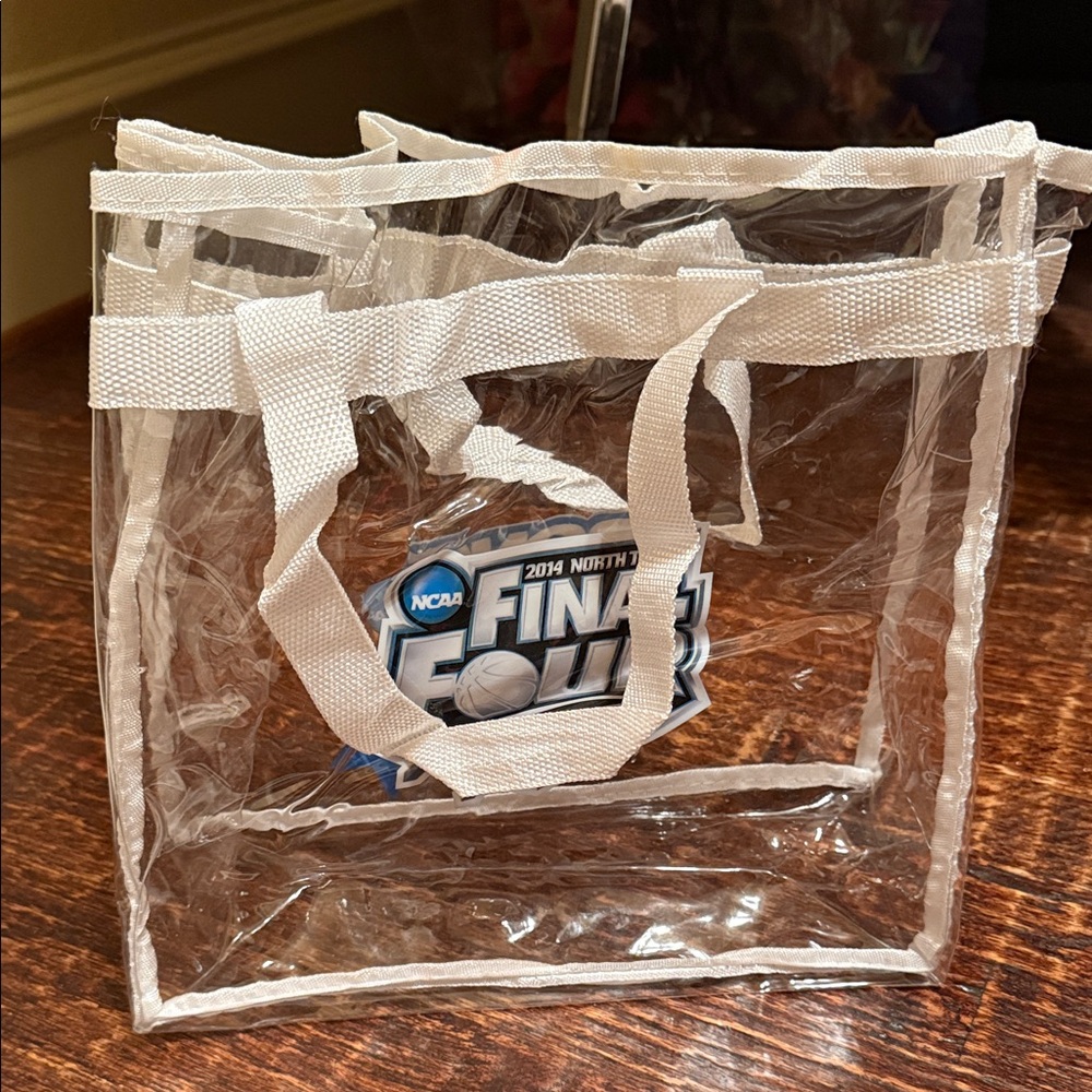 Clear Final Four Tote Bag with White Trim
